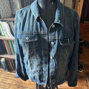 Jade + Ivory bling elevated basics minimalist XL denim jacket